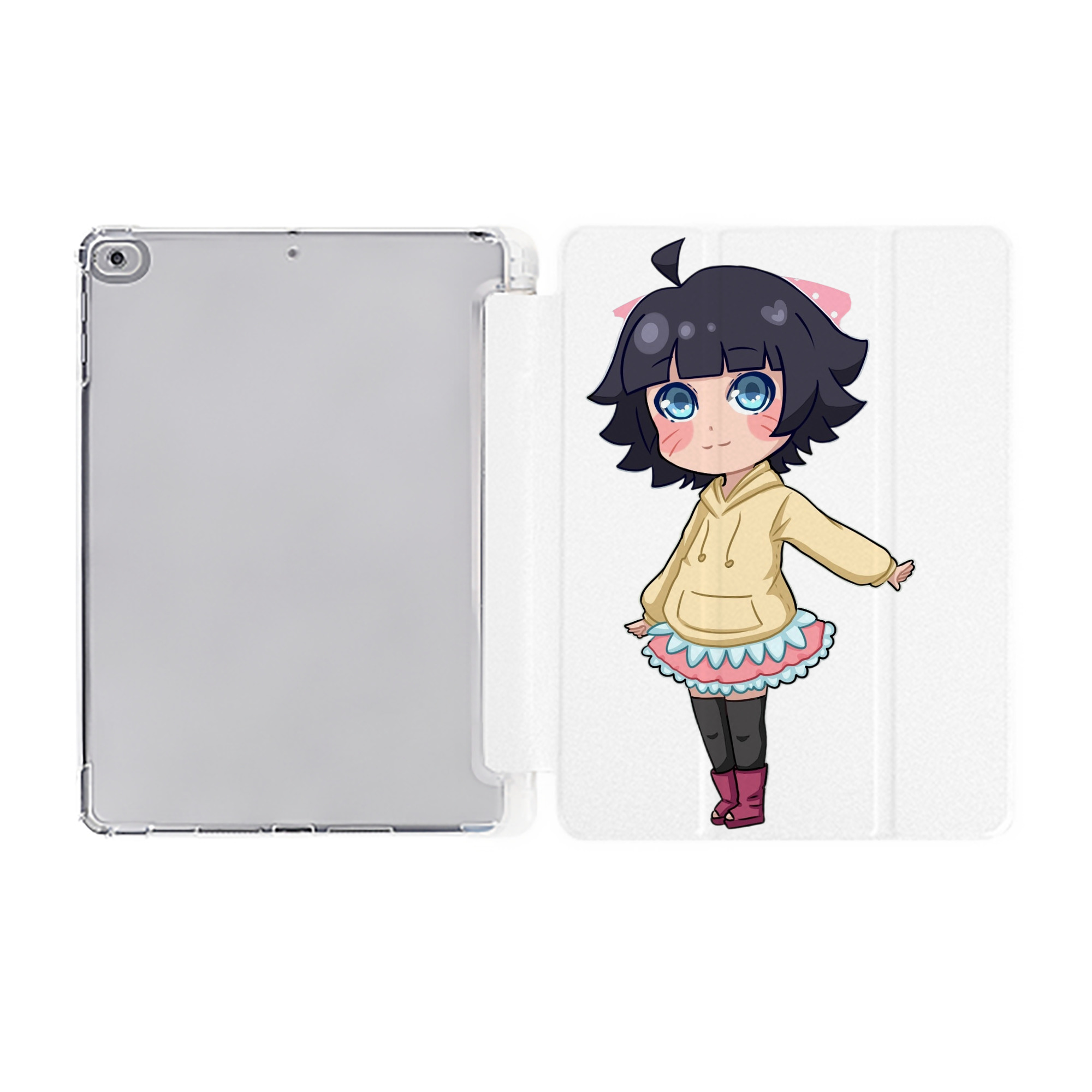 （画像用） NARUTO -ナルト- うずまき ヒマワリ Uzumaki Himawari IPad ケース ペン収納付き 三つ折りスタンド PUレザー×シリコン 対応機種9.5/10.5/10.9インチ
